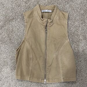 Bershka Beige Zip-Up Jacket